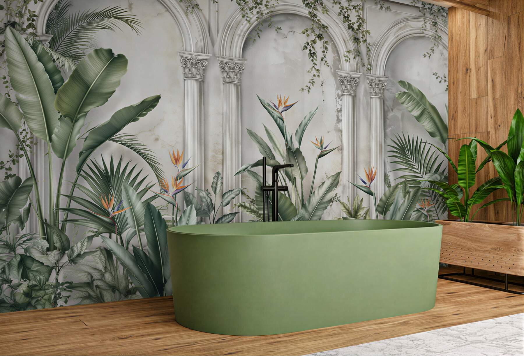 Fototapet Arcade tropicale în verde
