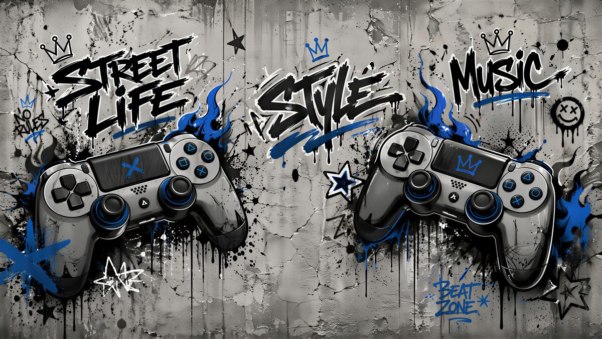 Fototapet Stil street gaming cu controllere