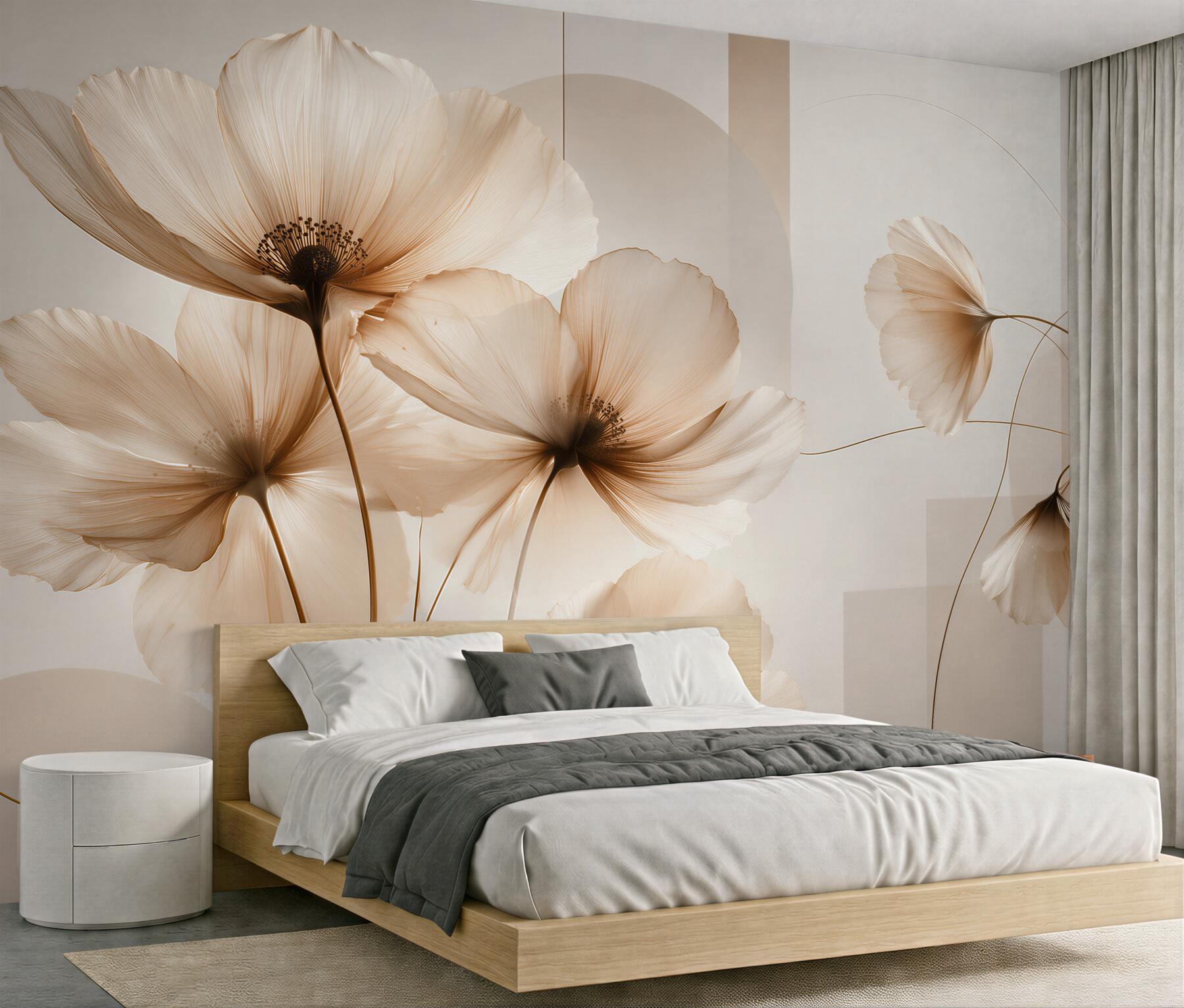 Fototapet Flori delicate în bej