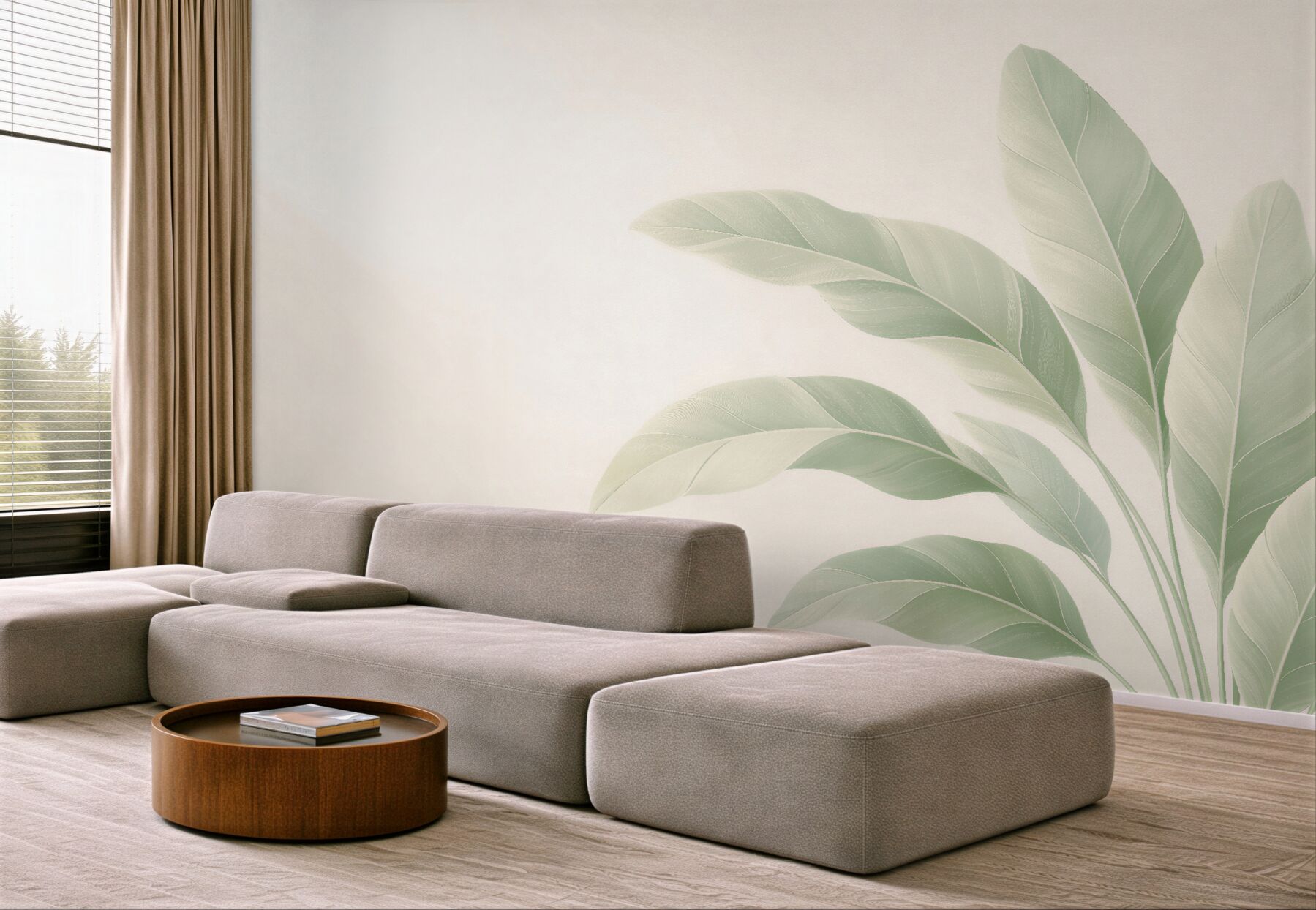 Fototapet Frunze tropicale subtile