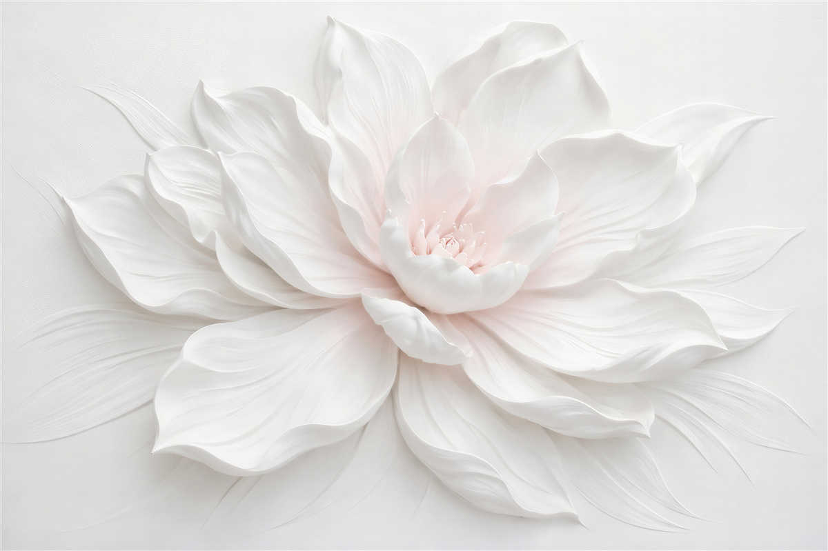 Fototapet Floare crem în relief delicat
