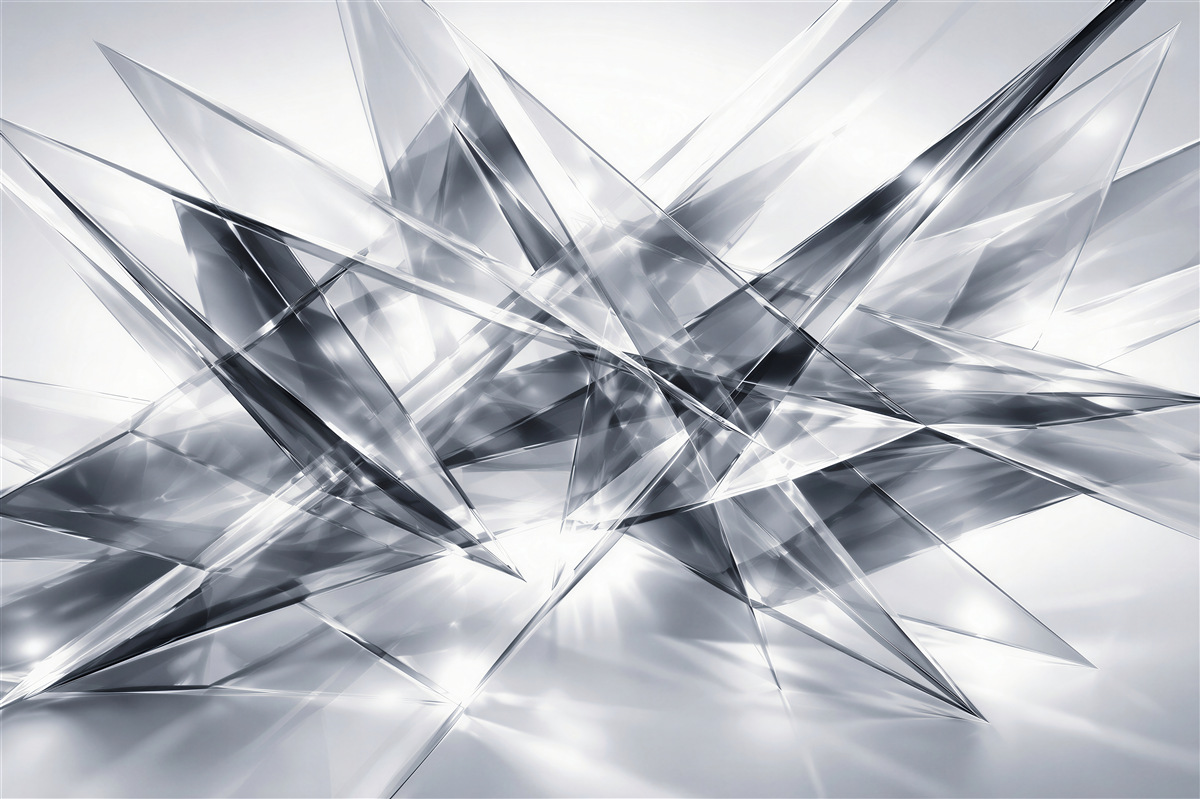 Fototapet Abstract geometric argintiu 3D
