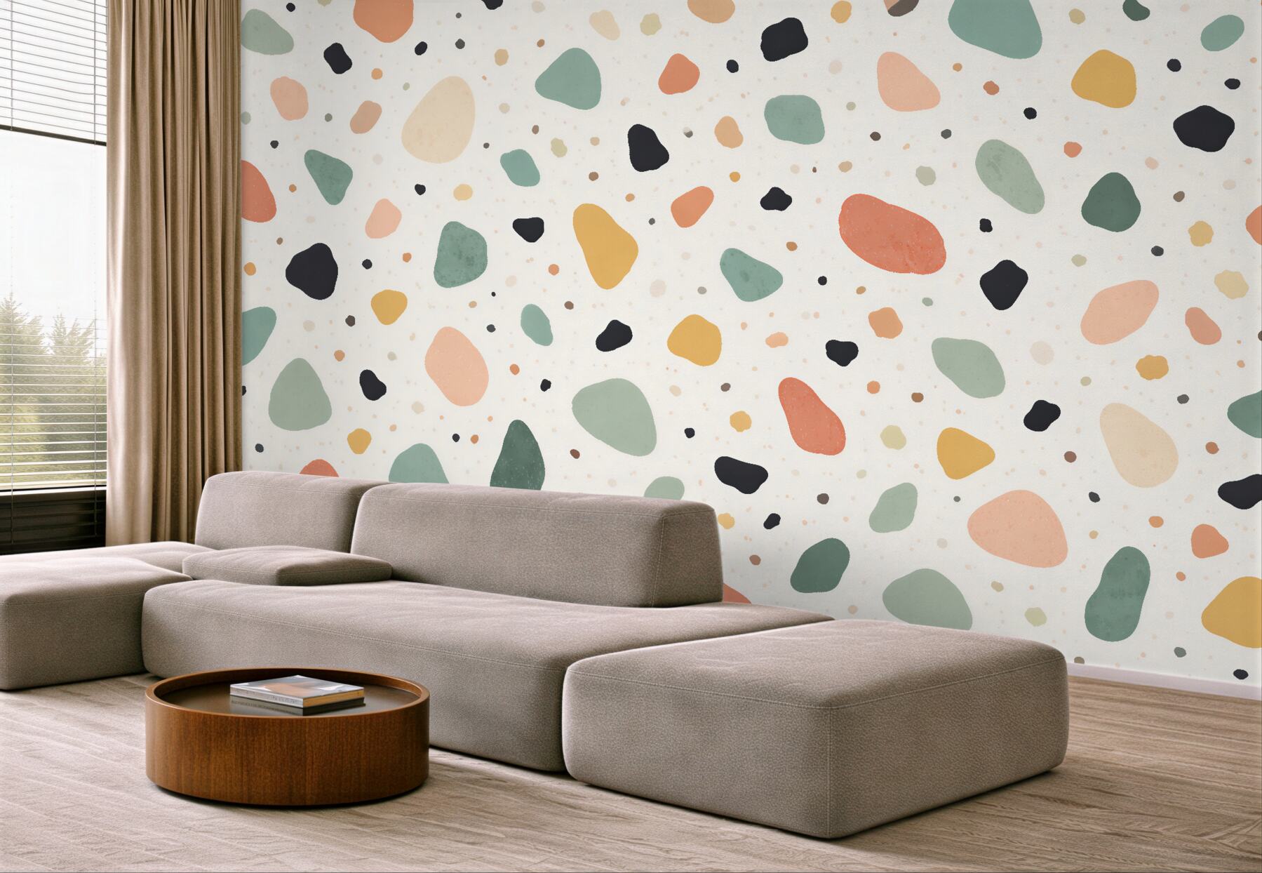 Fototapet Pietricele colorate terrazzo