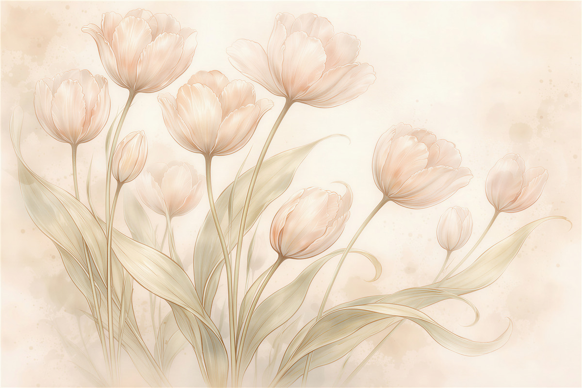 Fototapet Lalele pastelate delicate