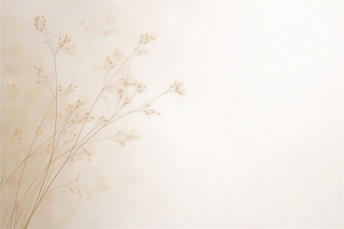 Fototapet Fire delicate de iarbă pe fundal crem