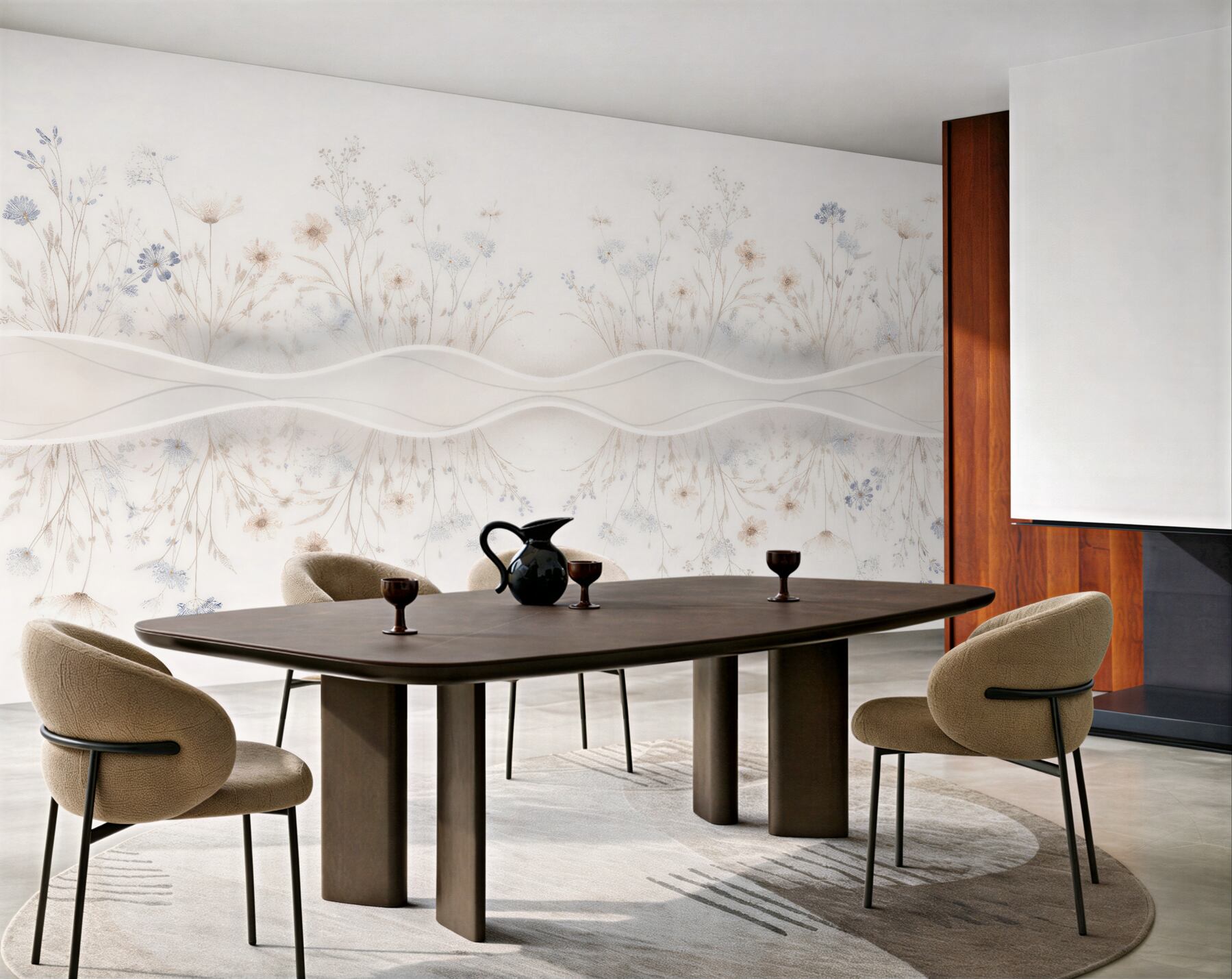 Fototapet Pajiște delicată cu val 3D