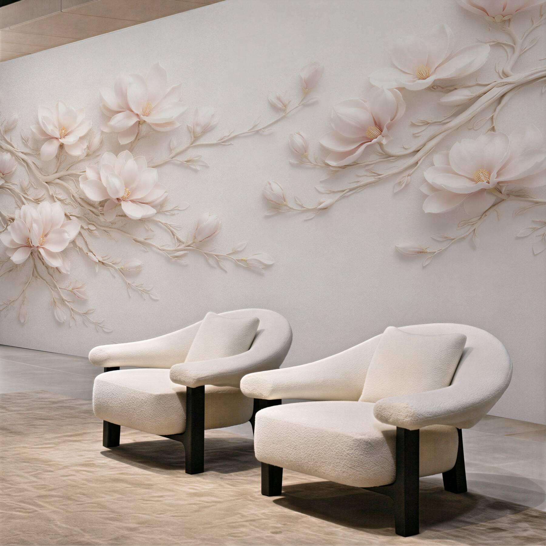 Fototapet Magnolii crem pe ramuri