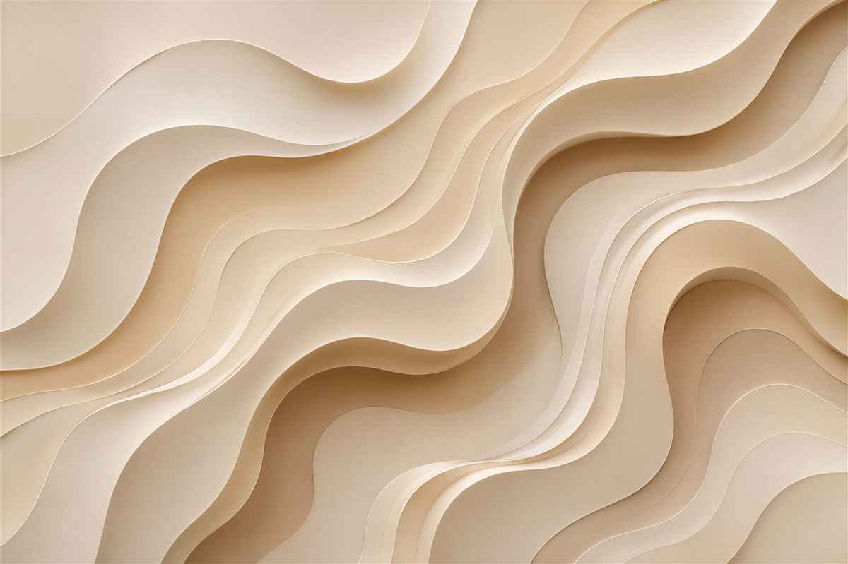 Fototapet Valuri crem de abstracție 3D