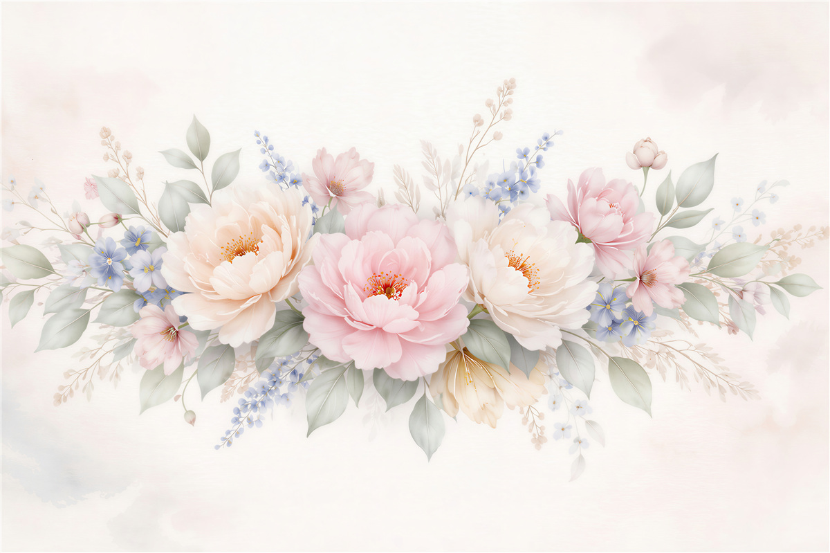 Fototapet Buchet pastel de bujori