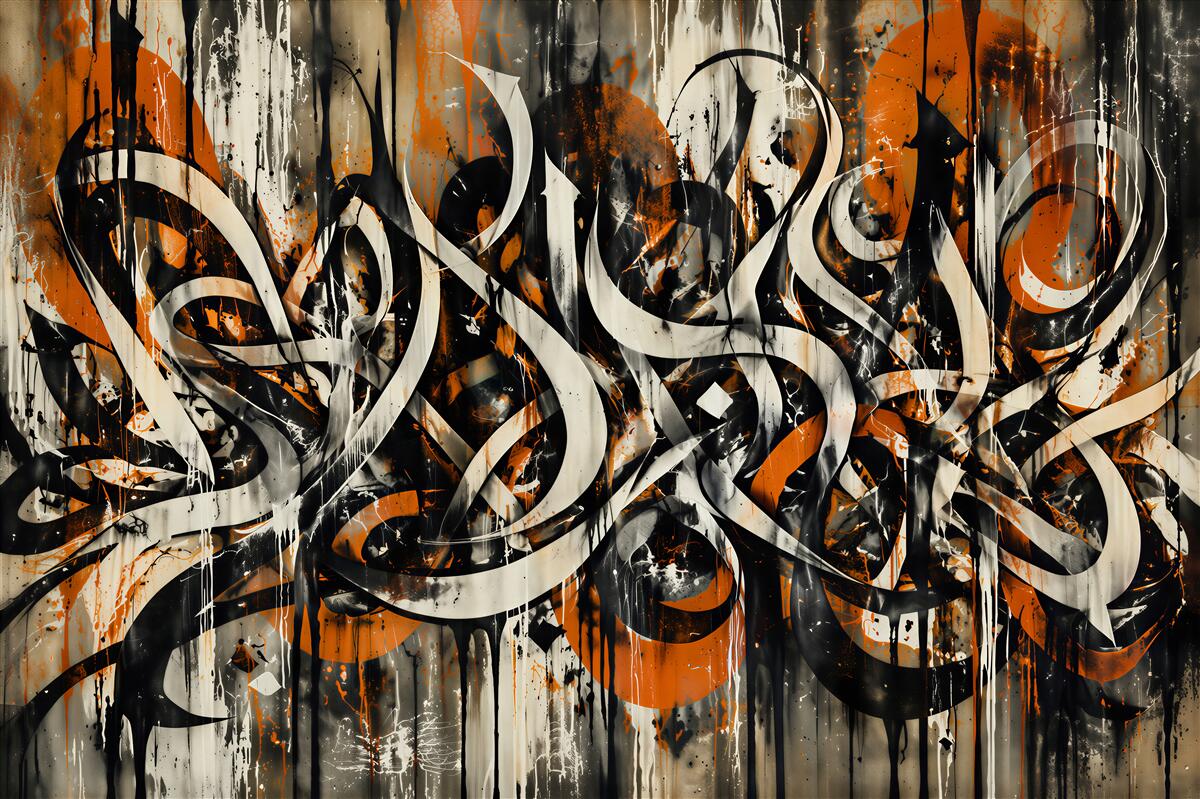 Fototapet Graffiti abstract în portocaliu