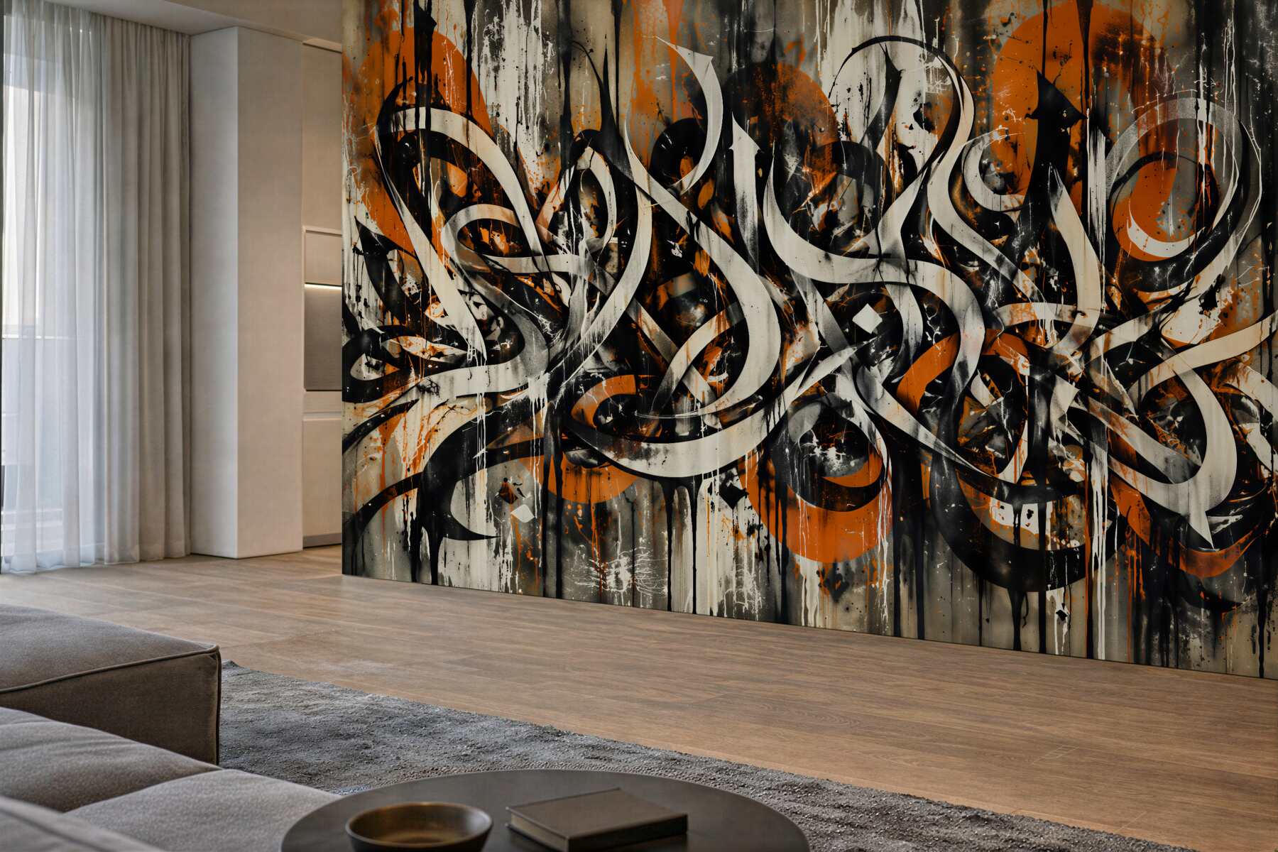 Fototapet Graffiti abstract în portocaliu