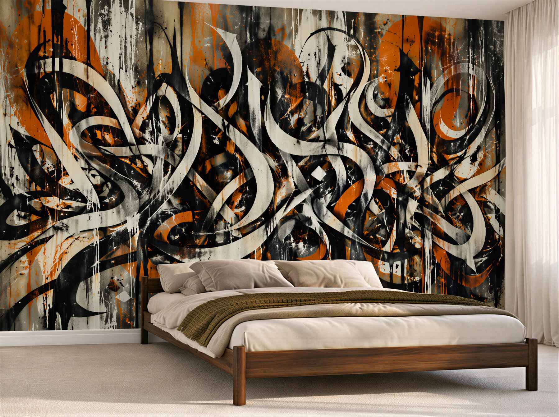 Fototapet Graffiti abstract în portocaliu