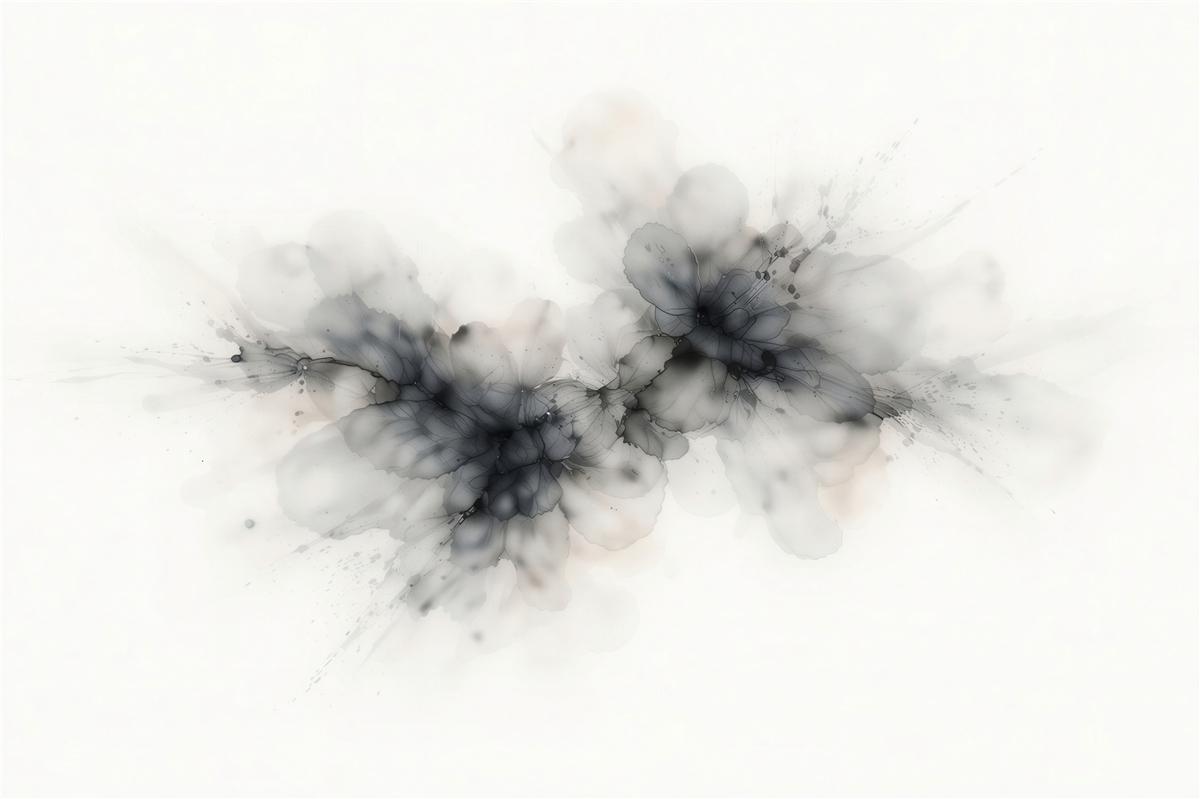 Fototapet Flori negre abstracte în ceață fină