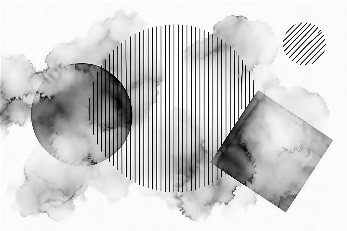 Fototapet Abstract gri cu geometrie