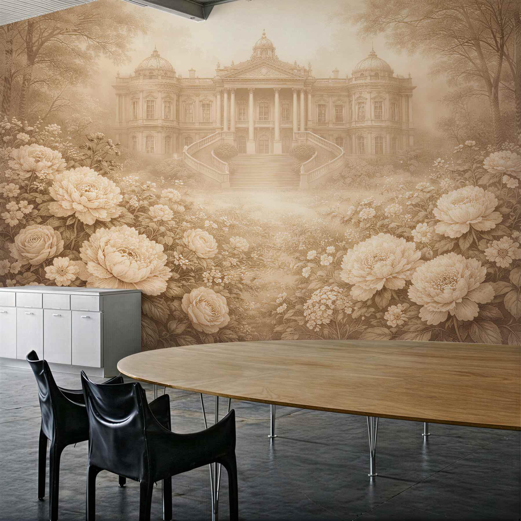 Fototapet Palat în ceață florală