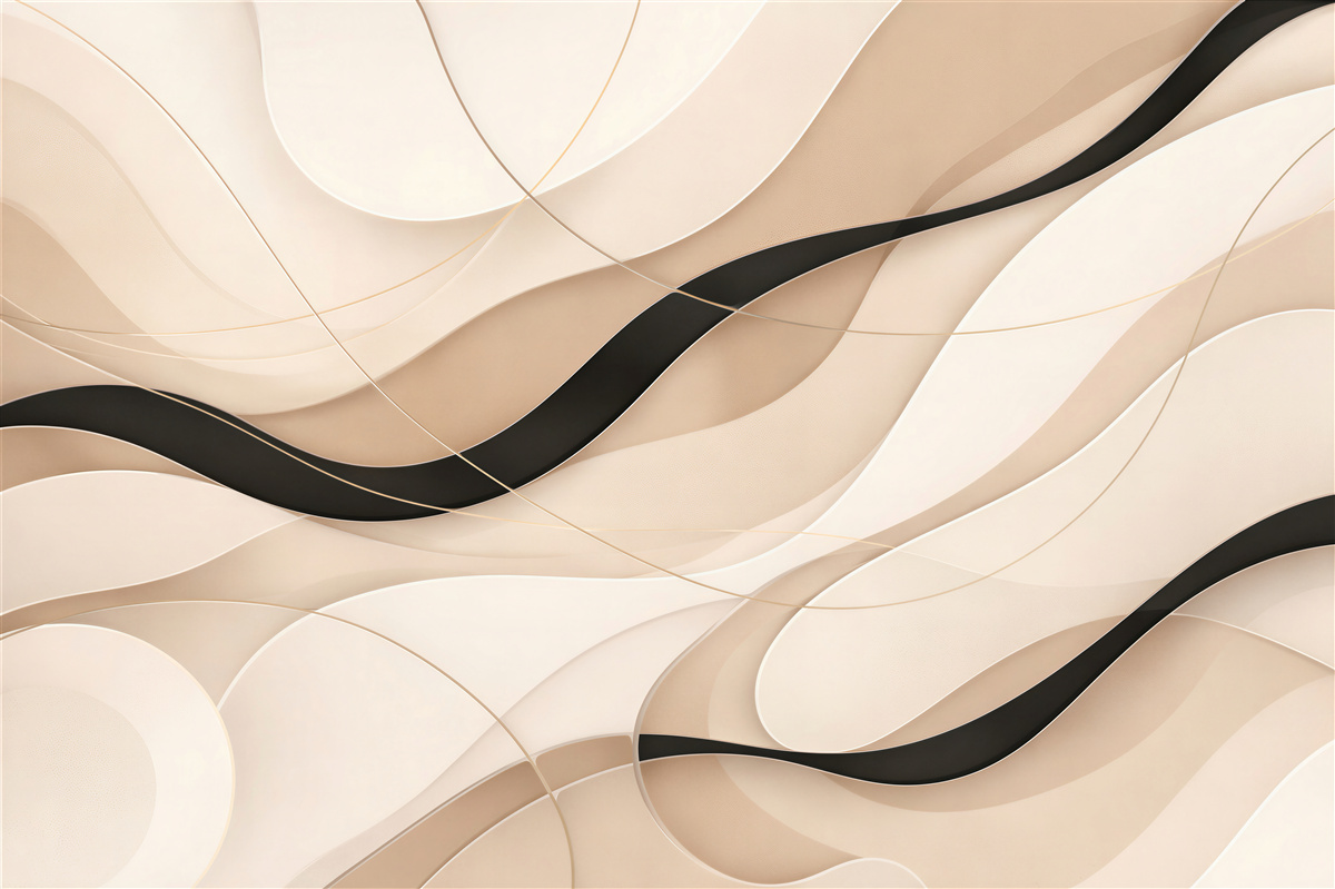 Fototapet Abstracție 3D crem ondulată