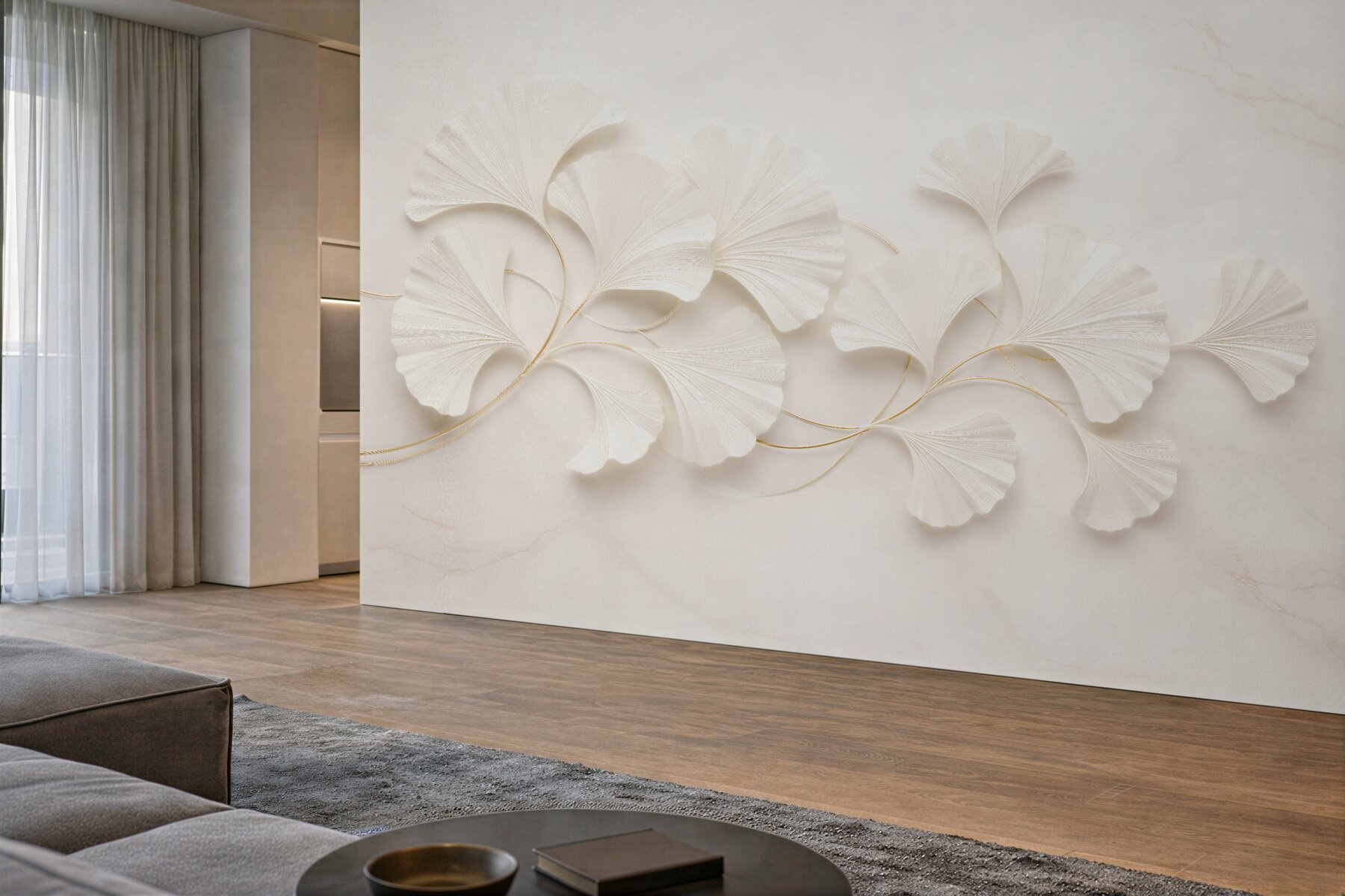Fototapet Frunze elegante de ginkgo 3D
