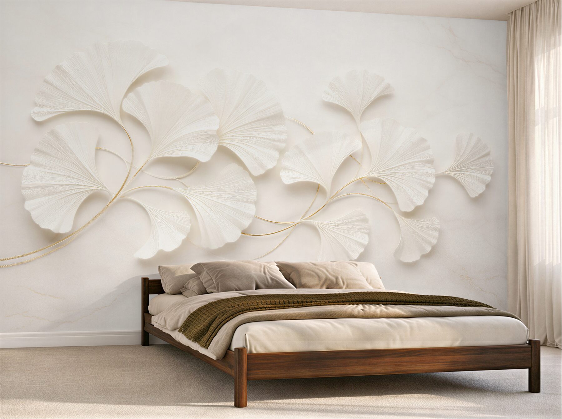Fototapet Frunze elegante de ginkgo 3D