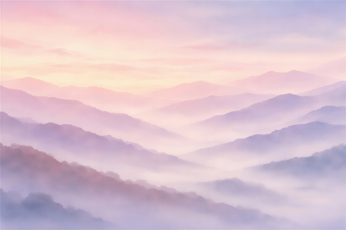 Fototapet Munți pastel în ceață