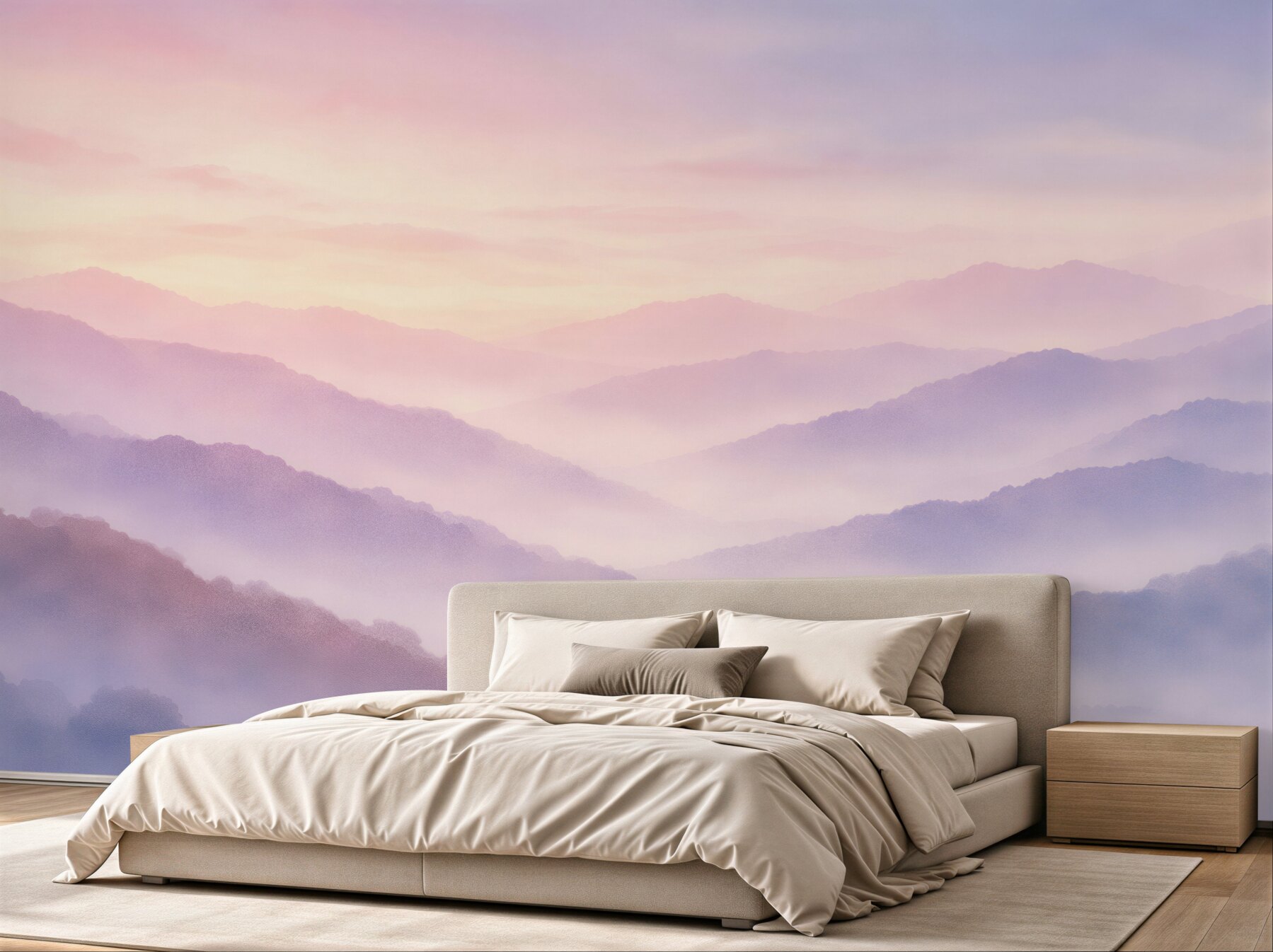 Fototapet Munți pastel în ceață