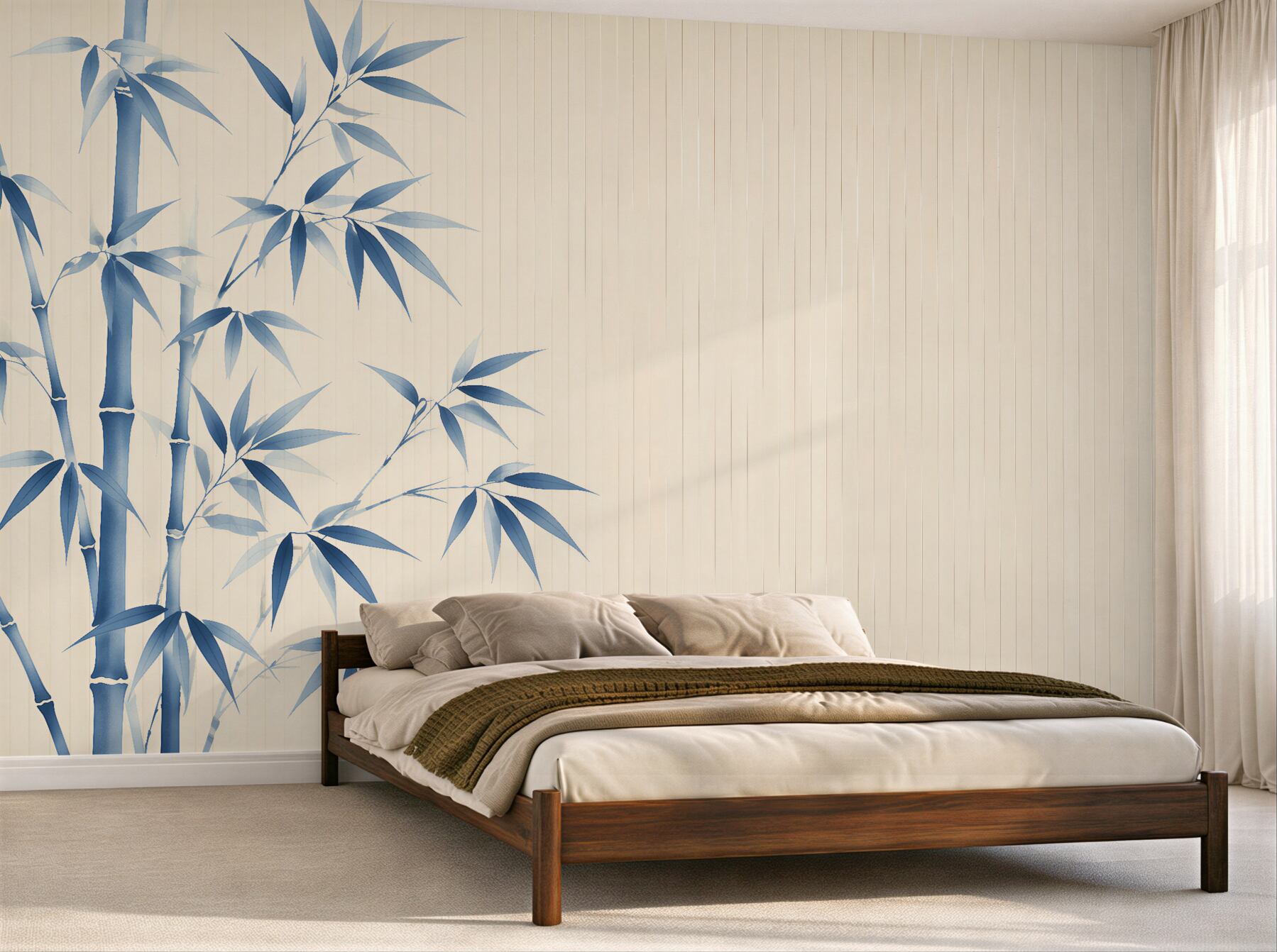Fototapet Bambus albastru minimalist