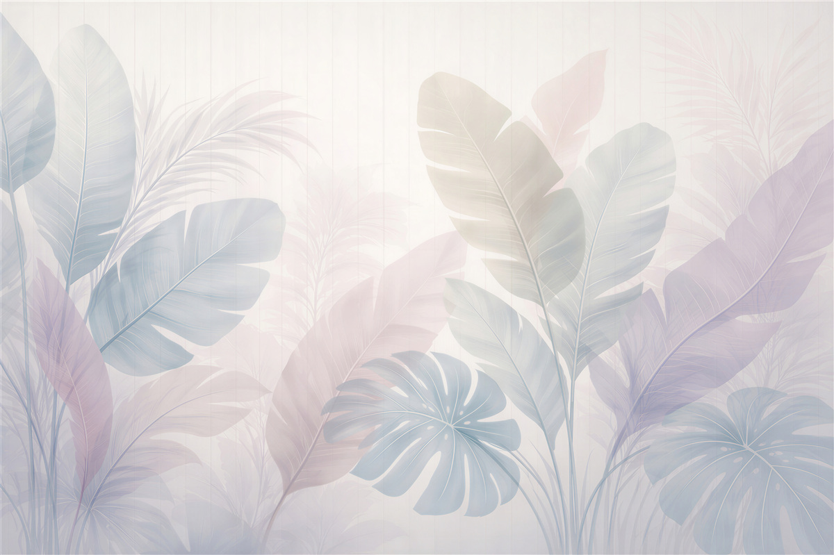 Fototapet Frunze pastel ale armoniei tropicale