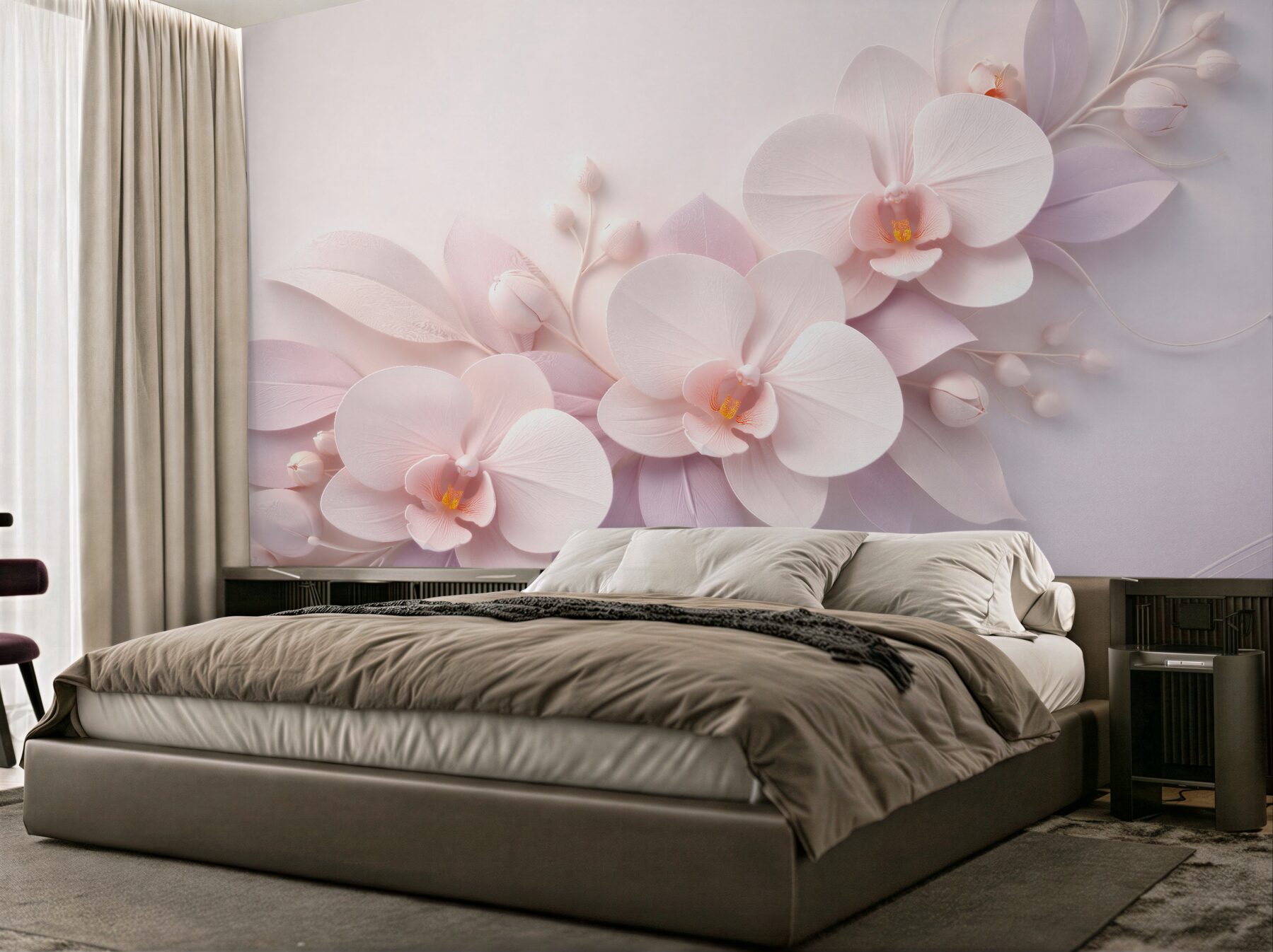 Fototapet Orhidee pudrate 3D glamour