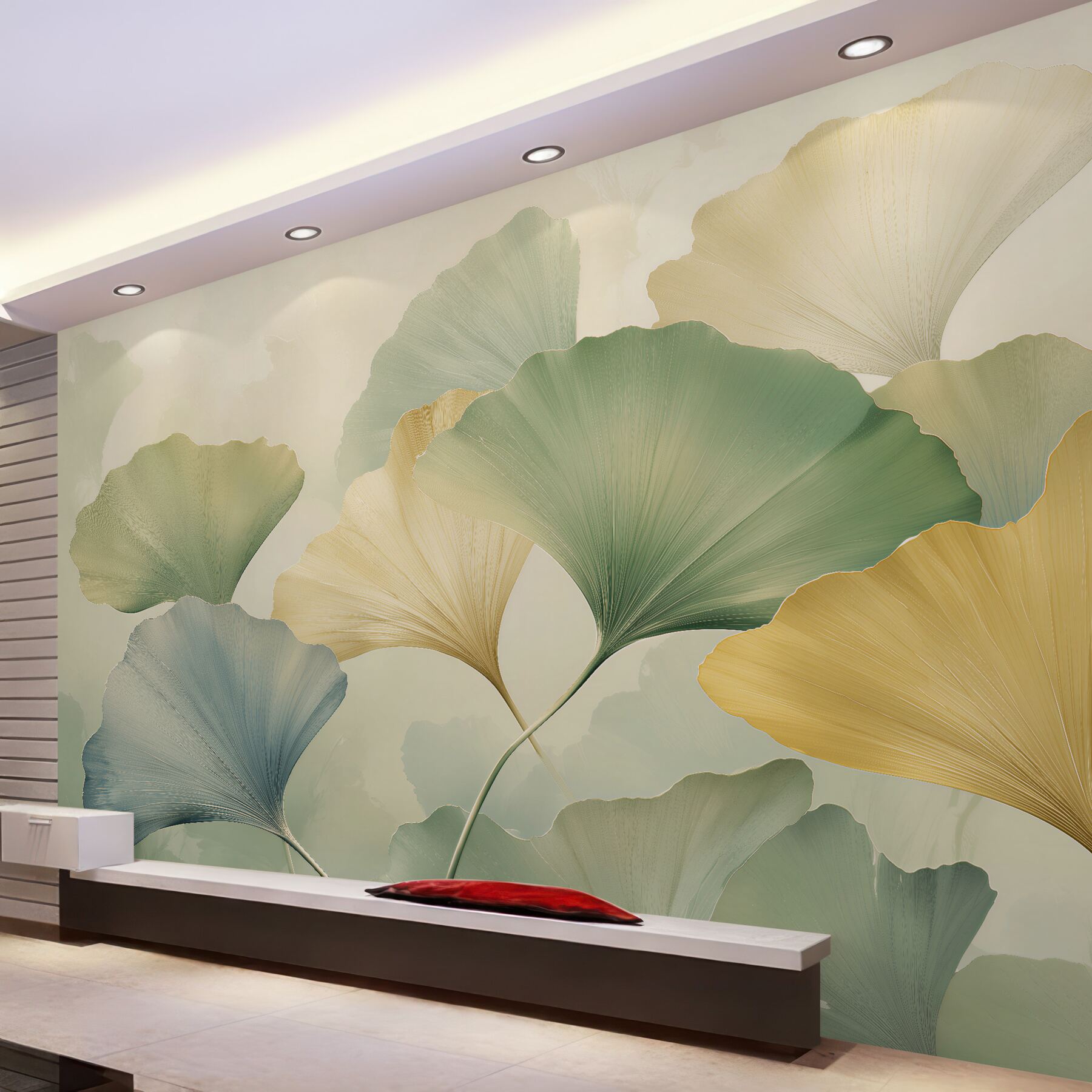 Fototapet Frunze pastel de ginkgo