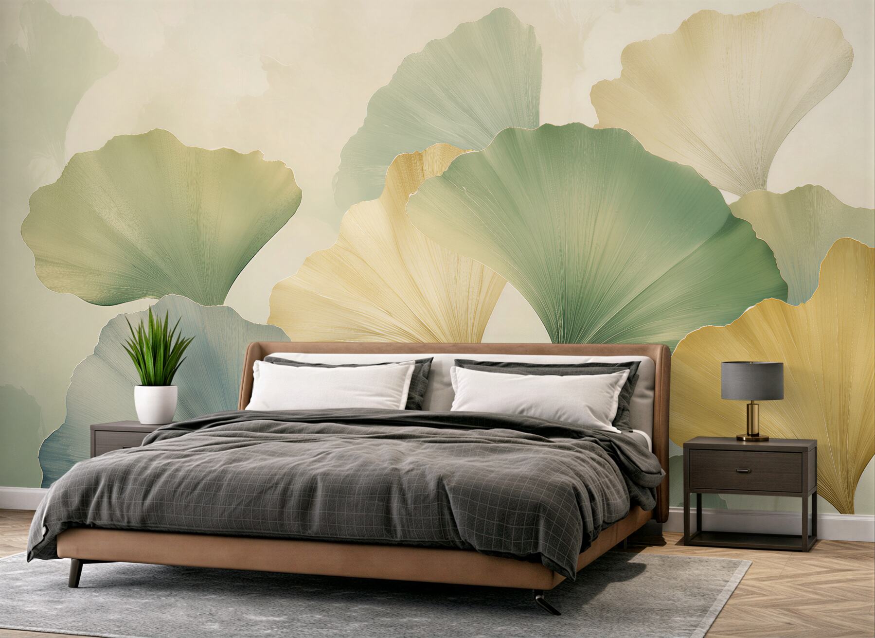 Fototapet Frunze pastel de ginkgo