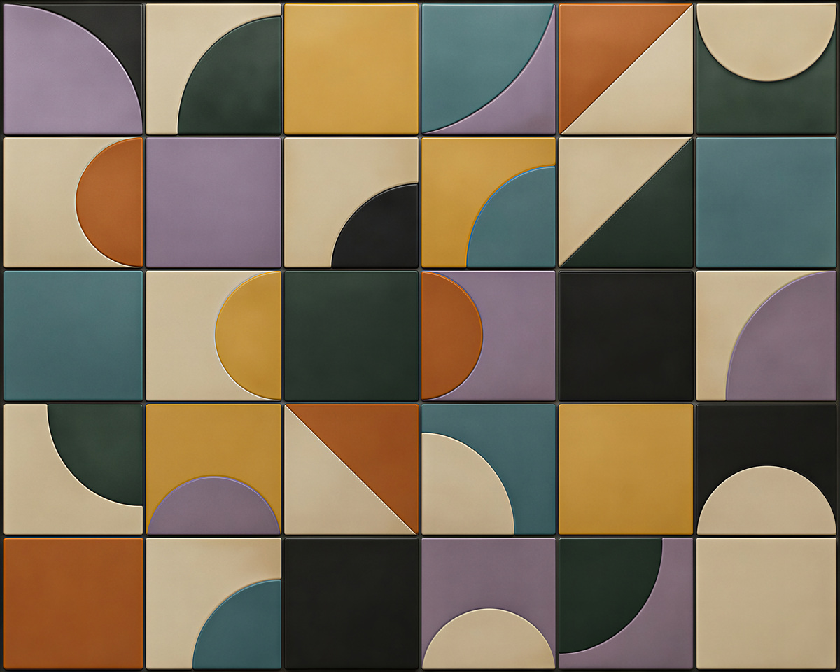 Fototapet Mozaic geometric retro în nuanțe pastel