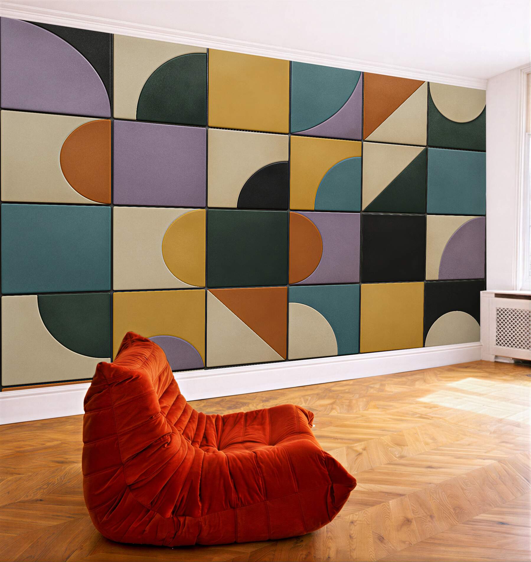 Fototapet Mozaic geometric retro în nuanțe pastel