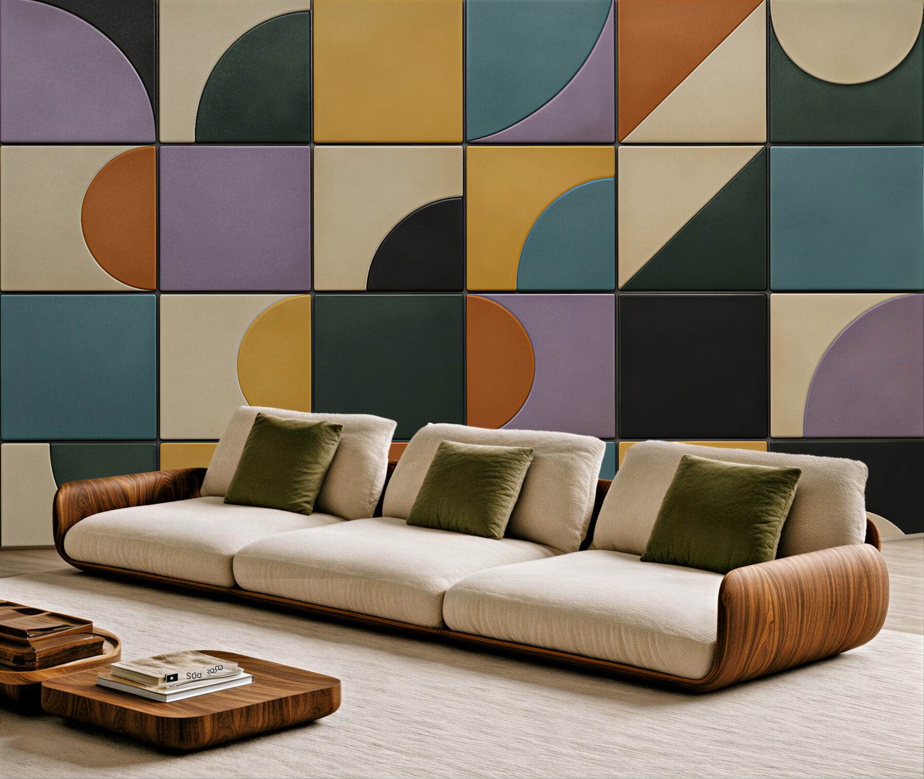 Fototapet Mozaic geometric retro în nuanțe pastel