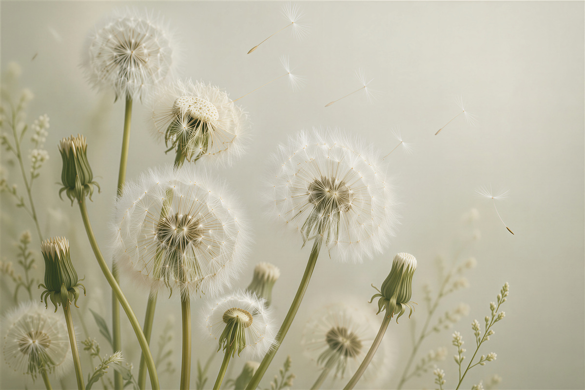 Fototapet Păpădii delicate în zori