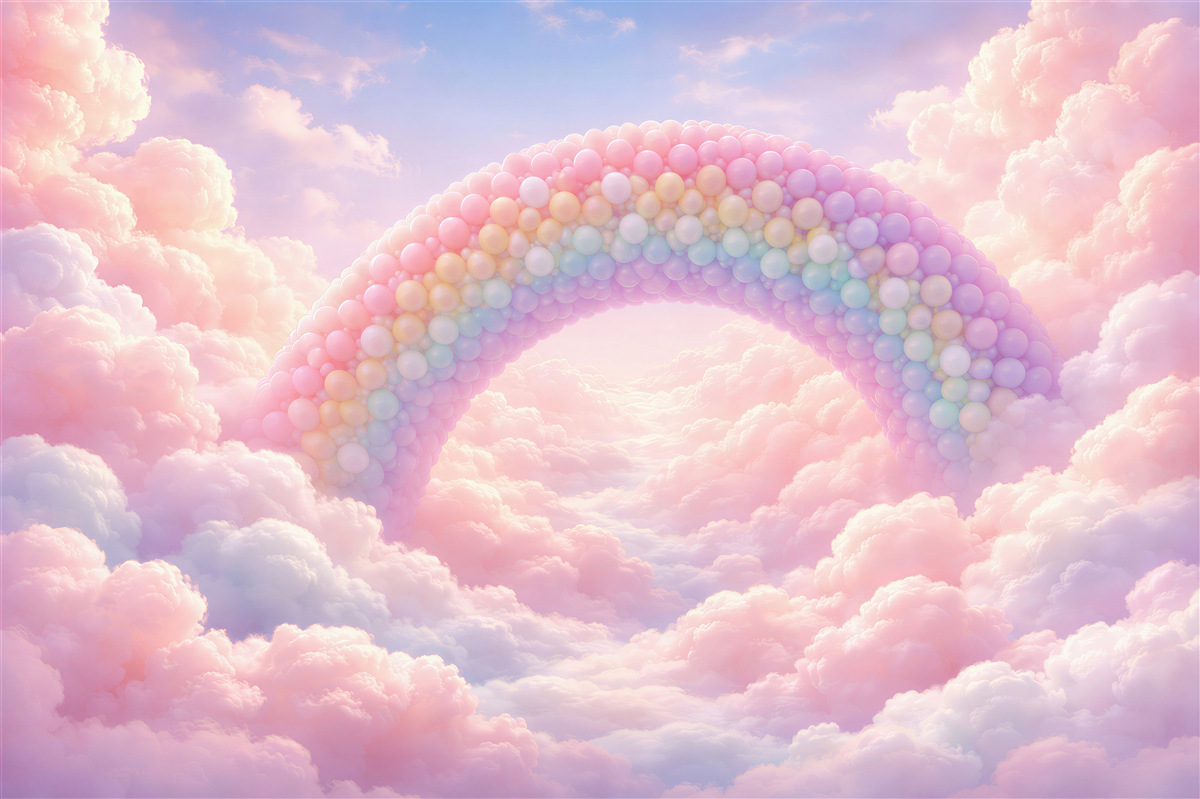 Fototapet Curcubeu pastelat în nori