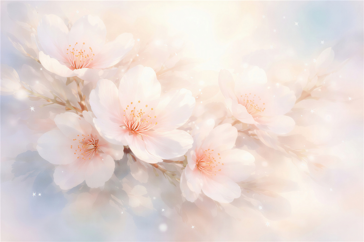 Fototapet Flori pastel în strălucire romantică