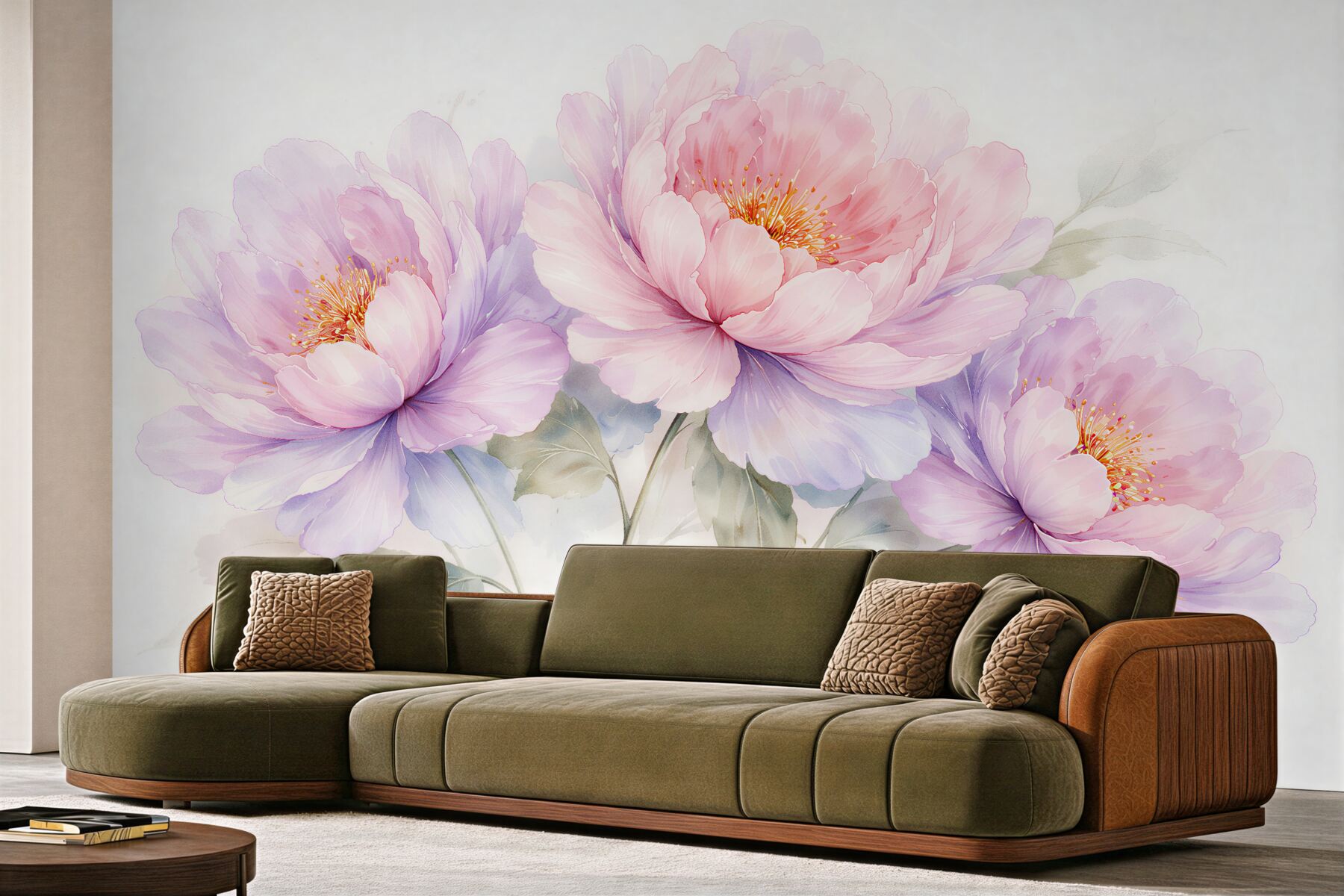 Fototapet Bujori pastel în floare