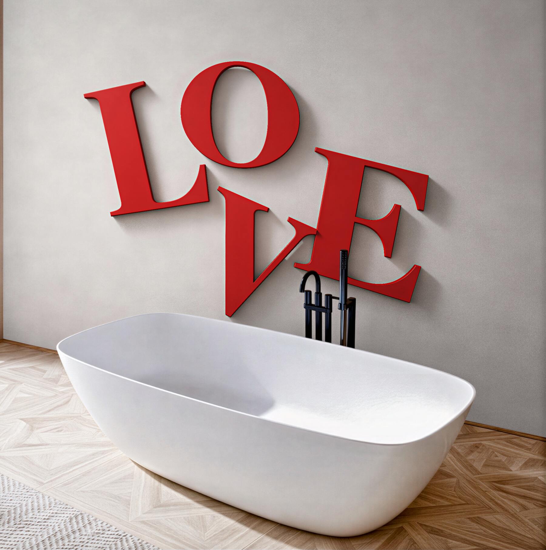 Fototapet Inscripție roșie love 3D