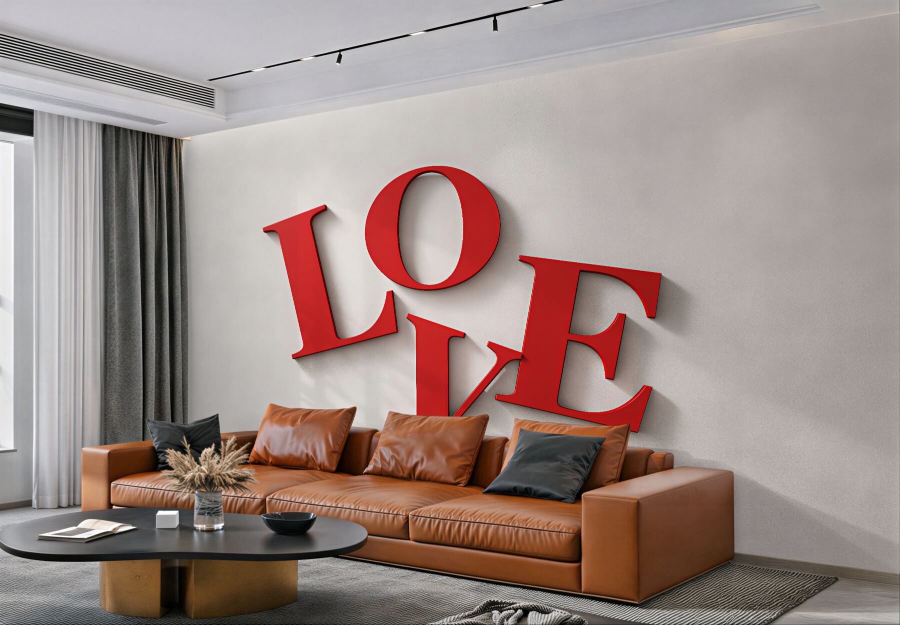 Fototapet Inscripție roșie love 3D