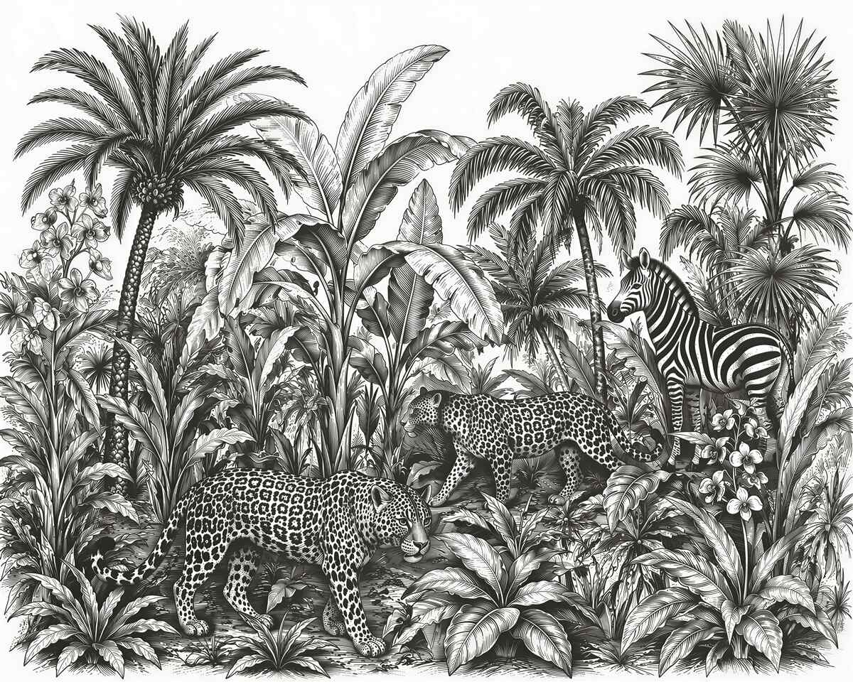 Fototapet Safari în jungla tropicală