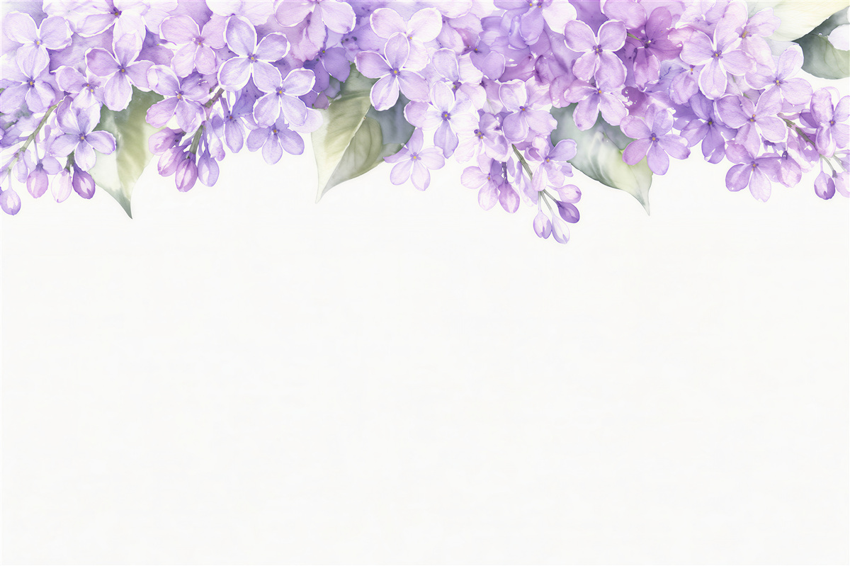 Fototapet Liliac acuarelă în alb