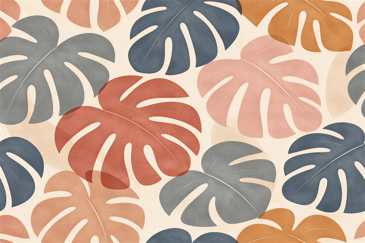 Fototapet Frunze pastelate de monstera