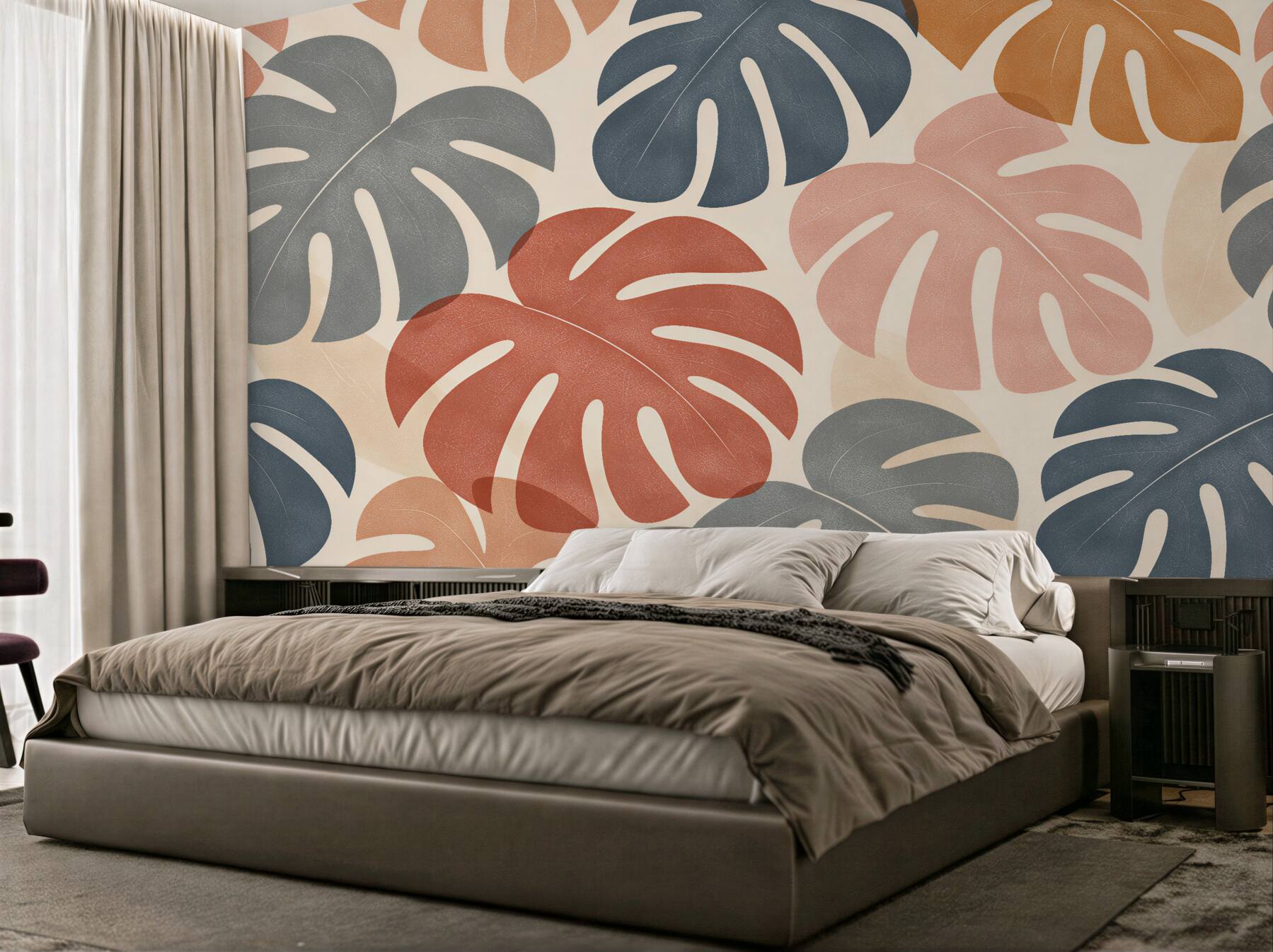 Fototapet Frunze pastelate de monstera