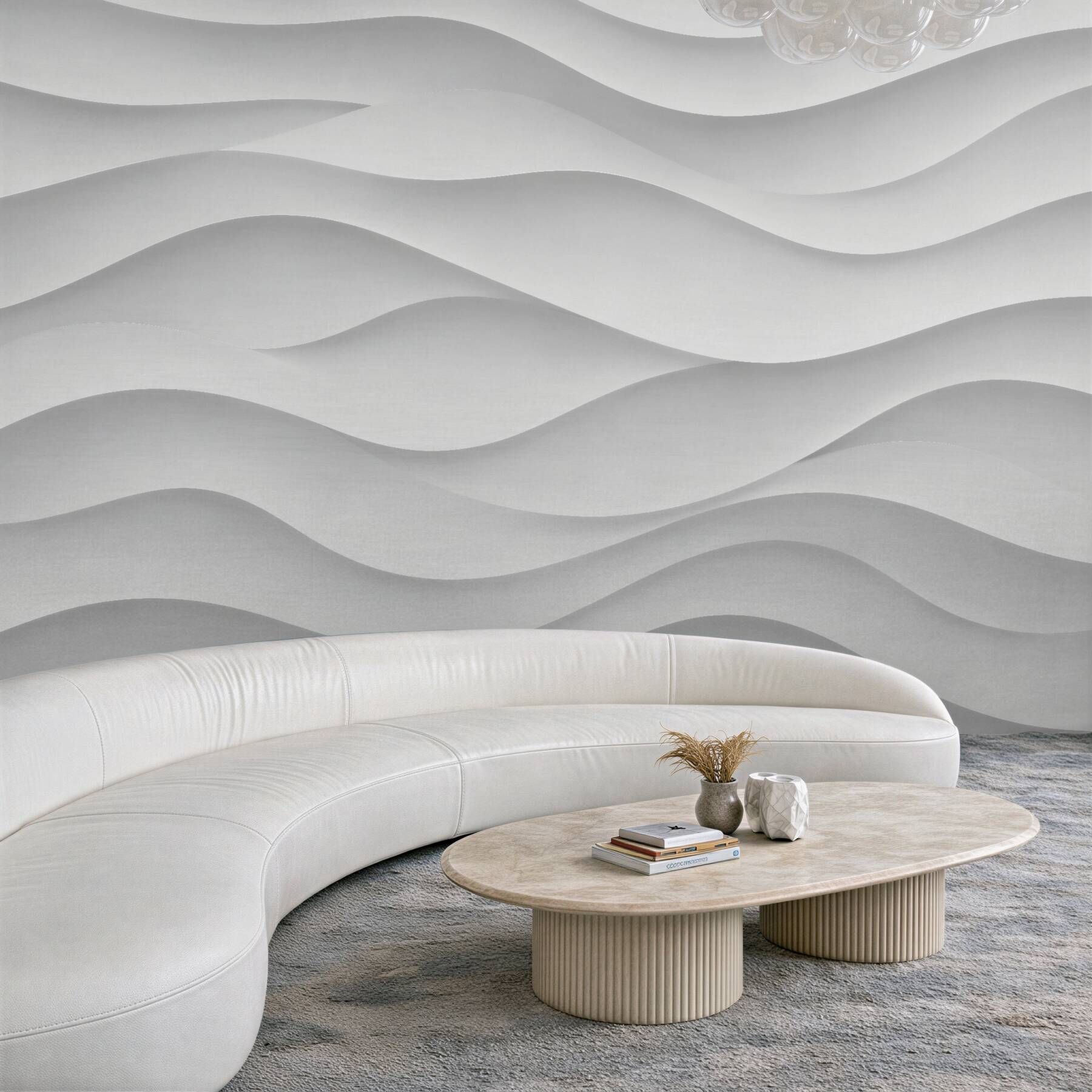 Fototapet Valuri albe în relief modern