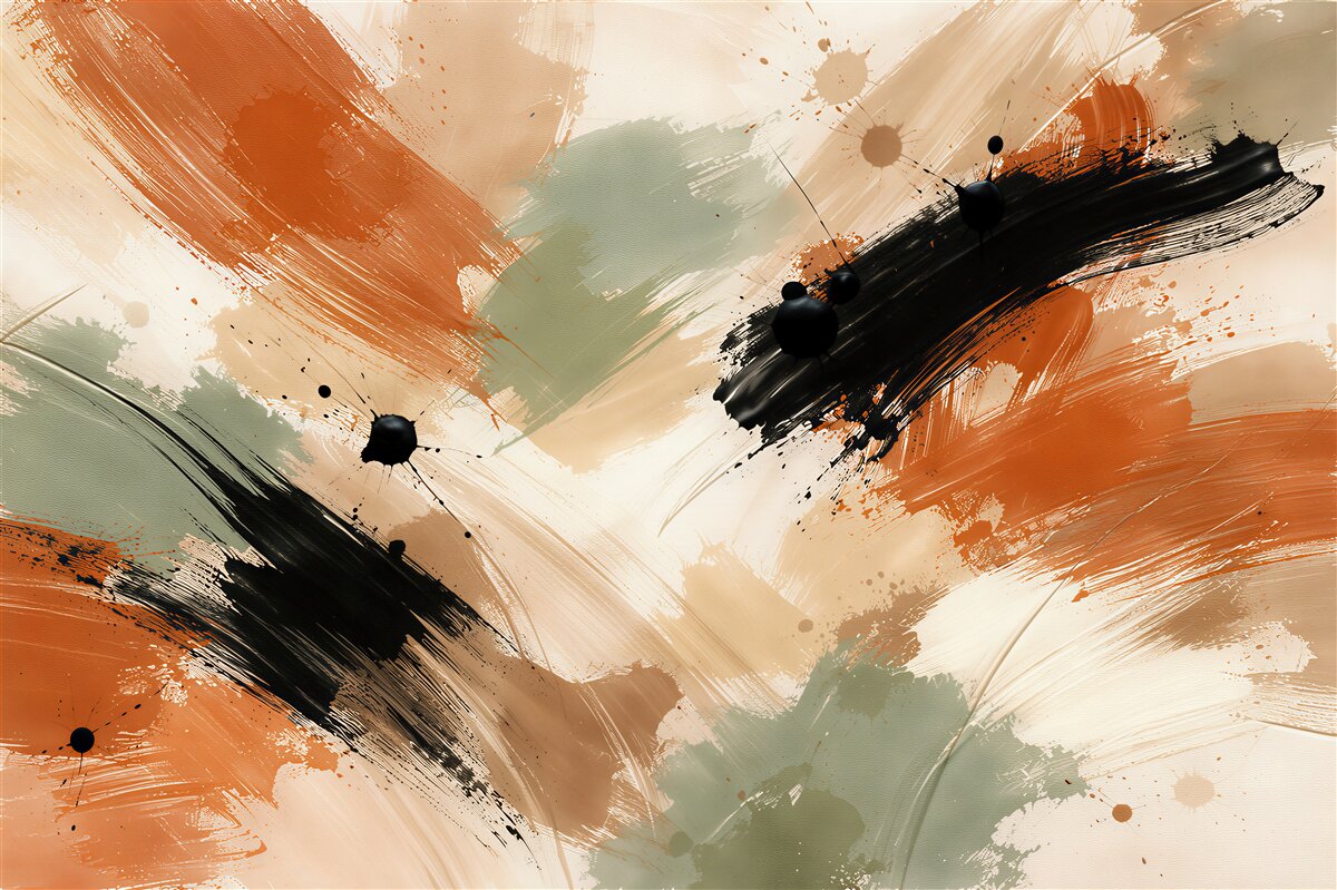 Fototapet Tușe abstracte în tonuri calde