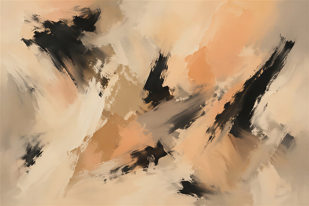 Fototapet Abstract bej cu accente negre