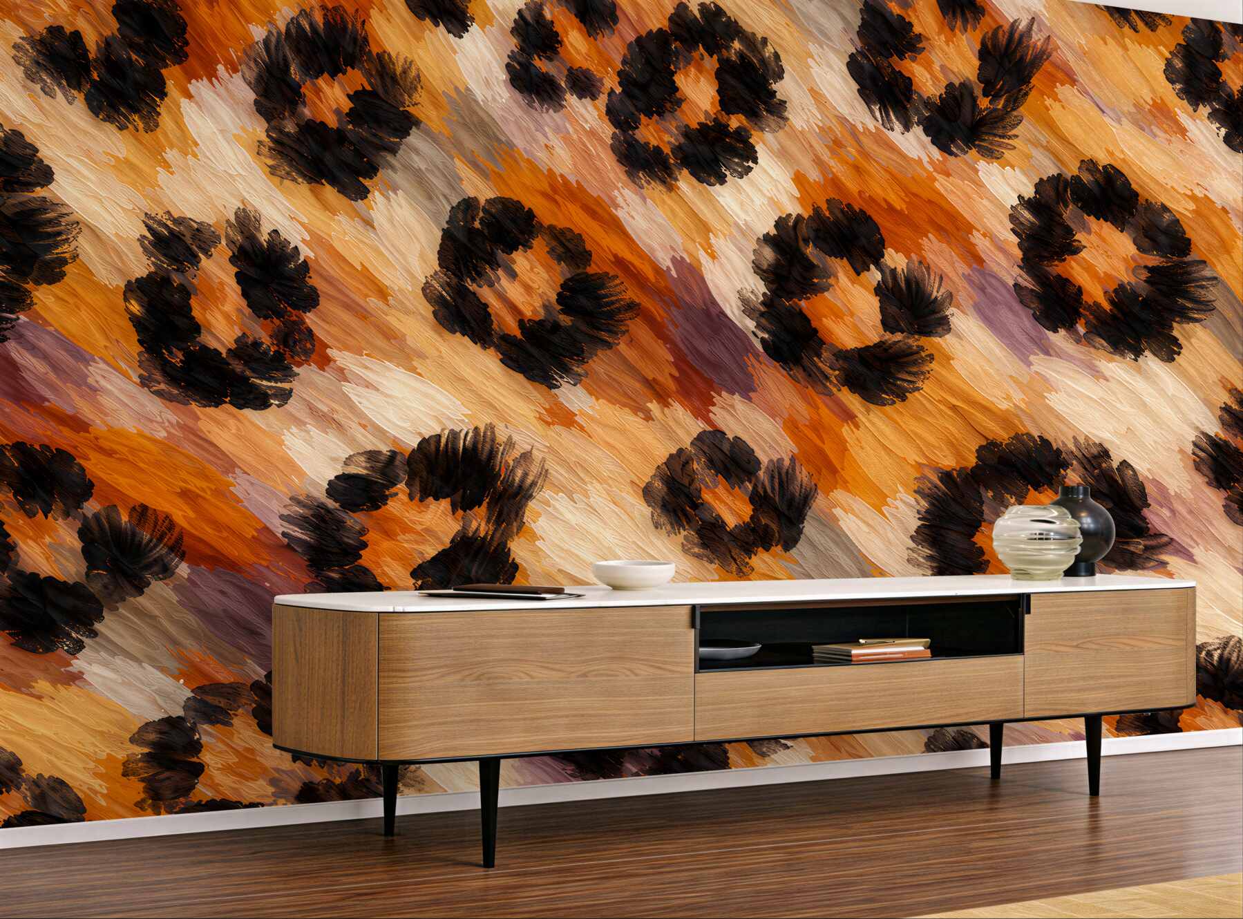 Fototapet Model leopard în stil pictural