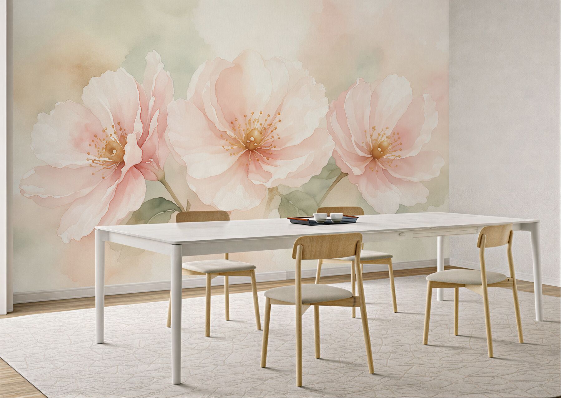 Fototapet Flori delicate în tonuri pastelate