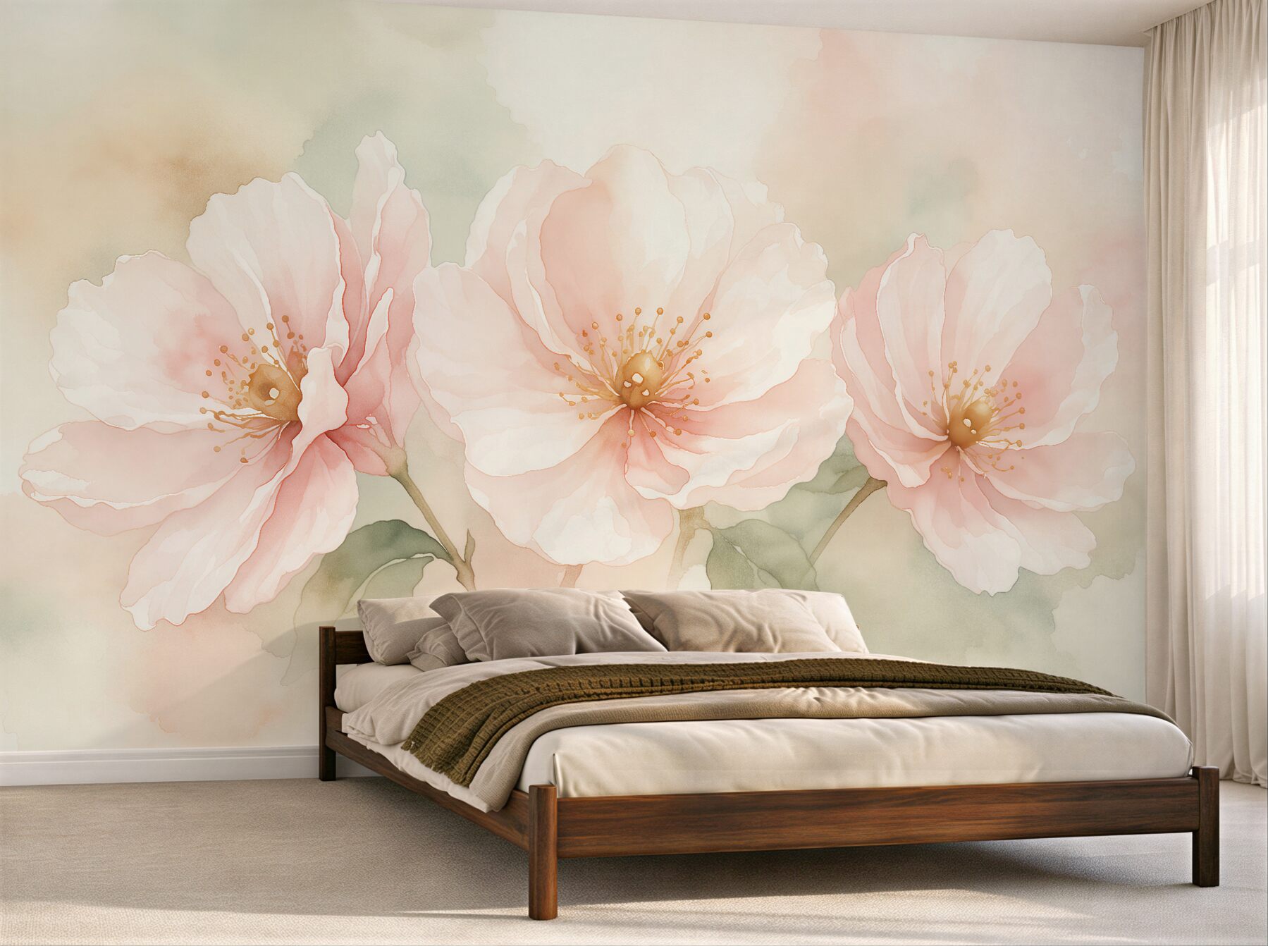 Fototapet Flori delicate în tonuri pastelate