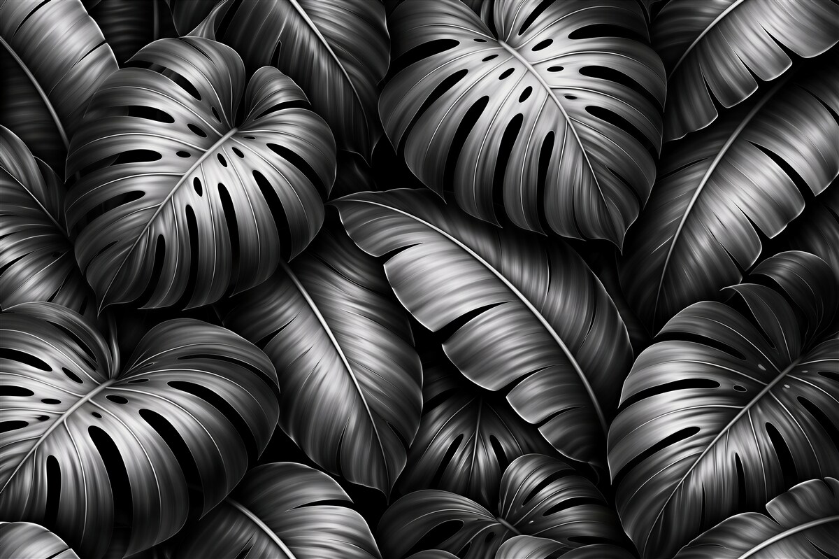 Fototapet Frunze tropicale negre glamour