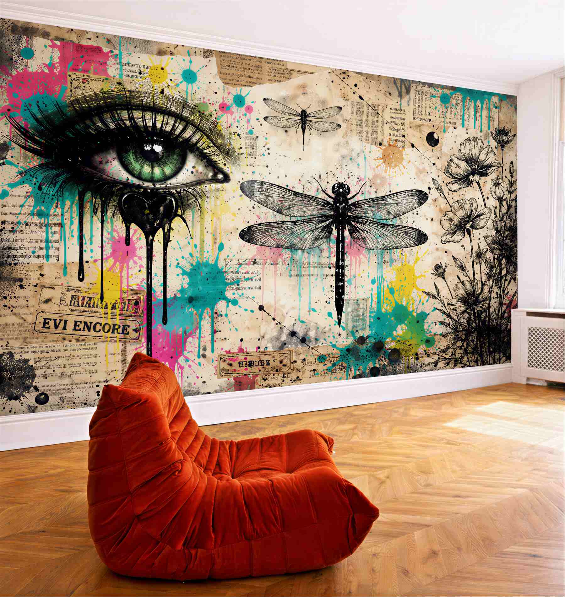 Fototapet Ochi artistic cu libelule